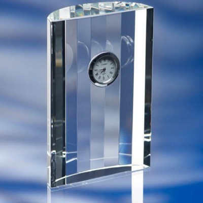 GLASS CRESCENT CLOCK