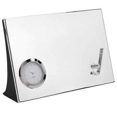 GOLF METAL DESK CLOCK in Silver