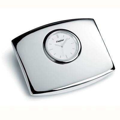 JUMBO METAL DESK CLOCK in Silver