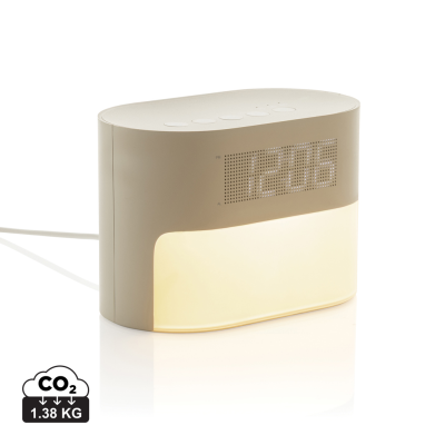 LUMARISE RCS REYCLED PLASTIC WHITE NOISE ALARM CLOCK in Beige