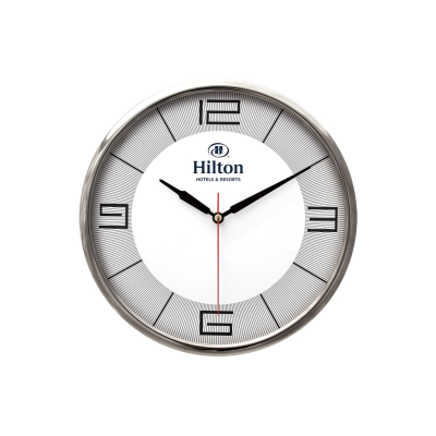 METAL AND GLASS WALL CLOCK