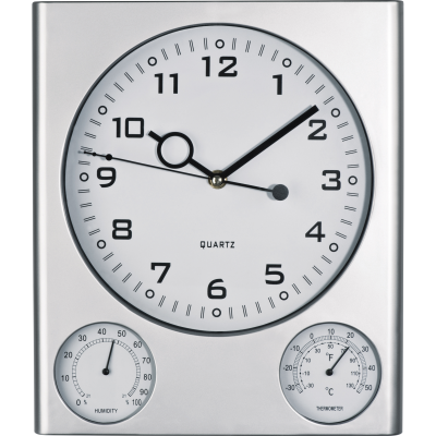 PLASTIC WALL CLOCK DEN HAAG in Silver Grey 
