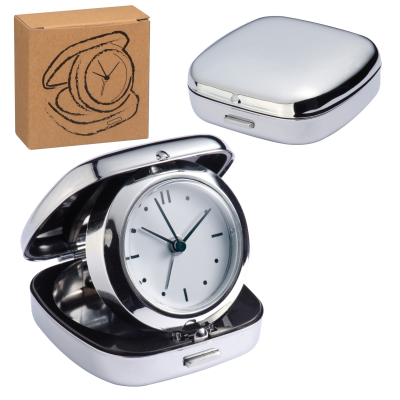 QUARTZ TRAVEL CLOCK in Silvergrey 
