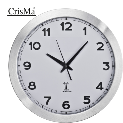 ROUND MEDIA CLOCK MADE OF METAL in White 