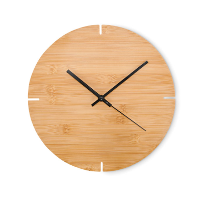 ROUND SHAPE BAMBOO WALL CLOCK in Brown