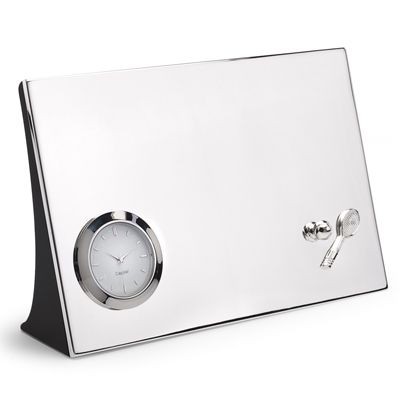 TENNIS METAL DESK CLOCK in Silver