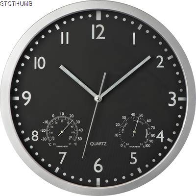 WALL CLOCK with Display in Black