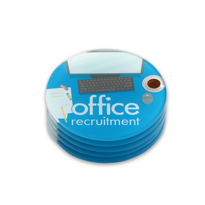 GLASS COASTER ROUND SET OF 4