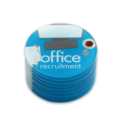 GLASS COASTER ROUND SET OF 8