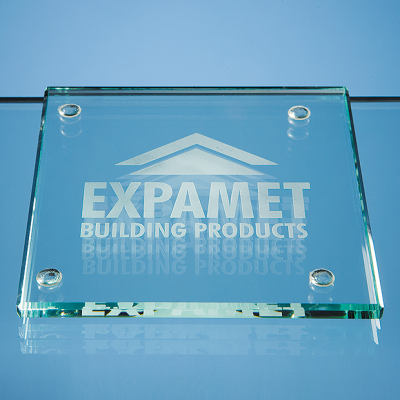 10CM JADE GLASS SQUARE COASTER