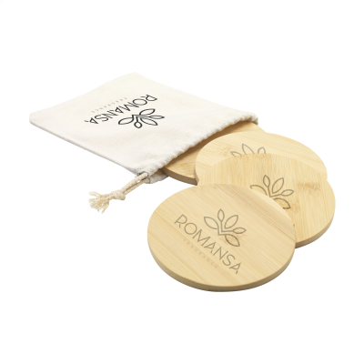 BAMBOO COASTER SET in Naturel