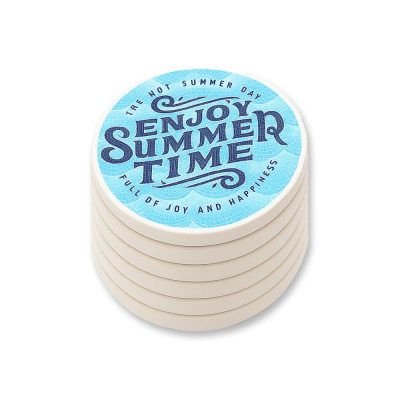 CERAMIC POTTERY COASTER ROUND SETS OF 6