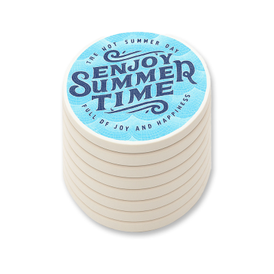 CERAMIC POTTERY COASTER ROUND SETS OF 8