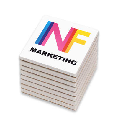 CERAMIC POTTERY COASTER SQUARE SETS OF 8