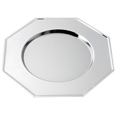 OCTAGONAL SILVER CHROME METAL MAT