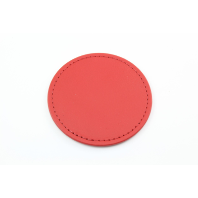 RECYCLED ELEATHER ROUND STITCHED COASTER