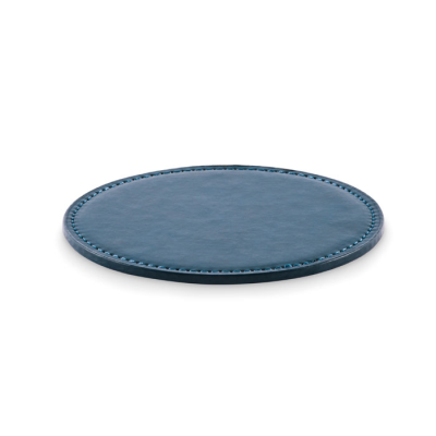 ROUND COASTER in PU in Blue