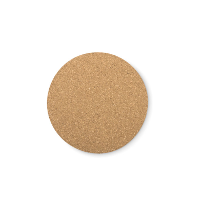 ROUND CORK COASTER in Brown