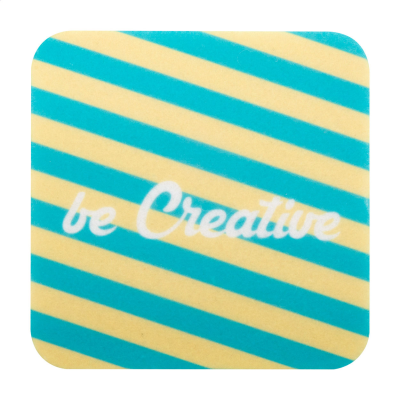 RPET FELT COASTER, SQUARE in White