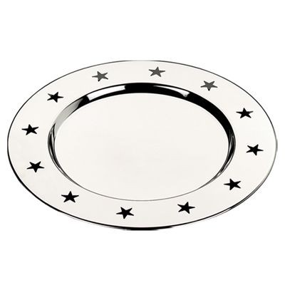 SHINY SILVER METAL BOTTLE COASTER with Cut Out Star Design