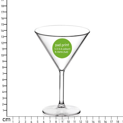 120ML (3-4OZ SERVE) MINI MARTINI COCKTAIL GLASS in Shatterproof Reusable Plastic