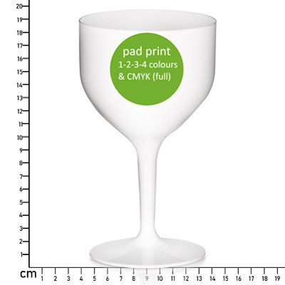 460ML (12OZ) WHITE GIN GLASS in Shatterproof & Reusable Plastic