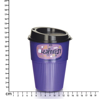 440ML (14OZ) REUSABLE COFFEE CUP, FULL COLOUR PRINTABLE, with Lid