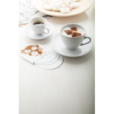 MOCCA PORCELAIN ESPRESSO CUP SET with 2 Pcs of Cup & Saucers 90 Ml