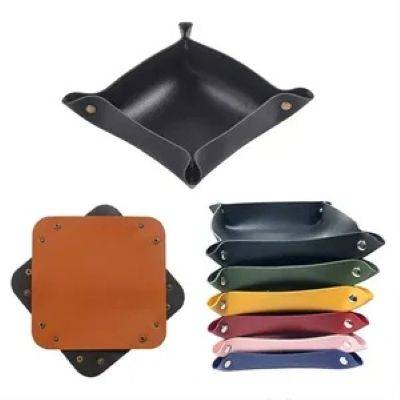 LEATHER STORAGE BASKET TRAY