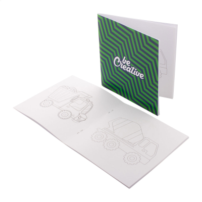 CUSTOM COLOURING BOOKLET, VEHICLES in White