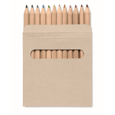 12 COLOUR PENCIL SET SET in Brown