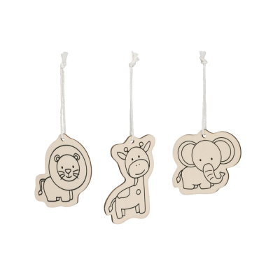 FAUNE COLOURING SET FOR CHILDRENS in Wood in Natural