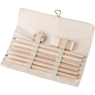 LINEN DRAWING SET in Khaki