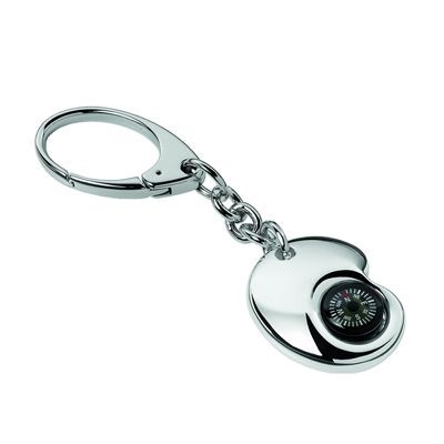 DROP METAL KEYRING COMPASS in Silver