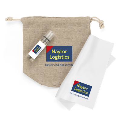 3 PIECE GLASSES AND SCREEN CLEANING SET in a Hemp Bag