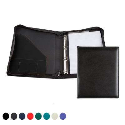 A4 RING ZIP BINDER with Co Ordinating Leather Interior Pockets
