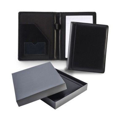 ASCOT HIDE LEATHER A5 CONFERENCE FOLDER in Black