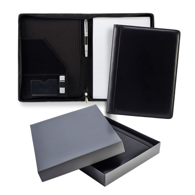 ASCOT LEATHER A4 ZIP CONFERENCE FOLDER