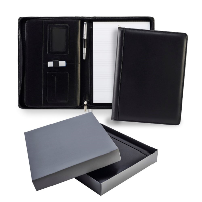 ASCOT LEATHER A4 ZIP DELUXE CONFERENCE FOLDER