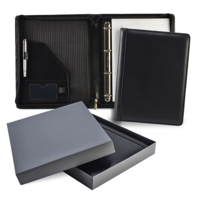 ASCOT LEATHER ZIP RING BINDER
