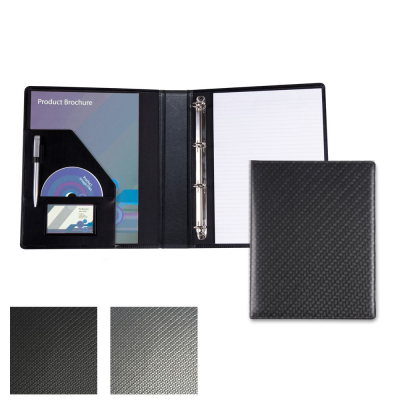 CARBON FIBRE TEXTURED PU A4 RING BINDER