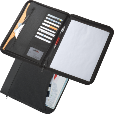 CONFERENCE FOLDER A4 PANAMA in Black  - PROMOTIONAL CORPORATE GIFT