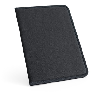 CUSSLER A4 FOLDER in 600D with Lined Sheet Pad in Black