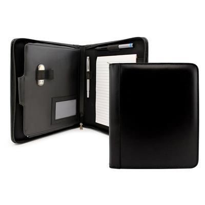 DELUXE LEATHER COMPENDIUM FOLDER with Ipad or Tablet Pocket
