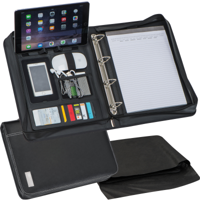 DIN A4 CONFERENCE FOLDER with Ring Binder in Black