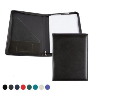 E LEATHER A4 ZIP CONFERENCE FOLDER in 8 Colours