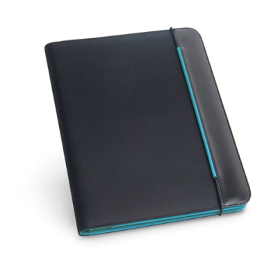 FITZGERALD A4 FOLDER in PU & 800D with Lined Sheet Pad in Light Blue