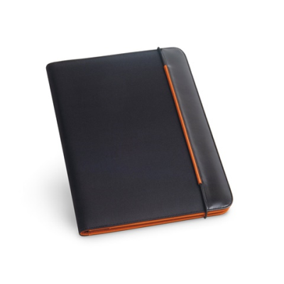 FITZGERALD A4 FOLDER in PU & 800D with Lined Sheet Pad in Orange