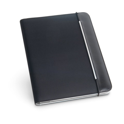 FITZGERALD A4 FOLDER in PU & 800D with Lined Sheet Pad in Pale Grey