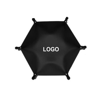 HEXAGONAL LEATHER DESK TOP ORGANIZER